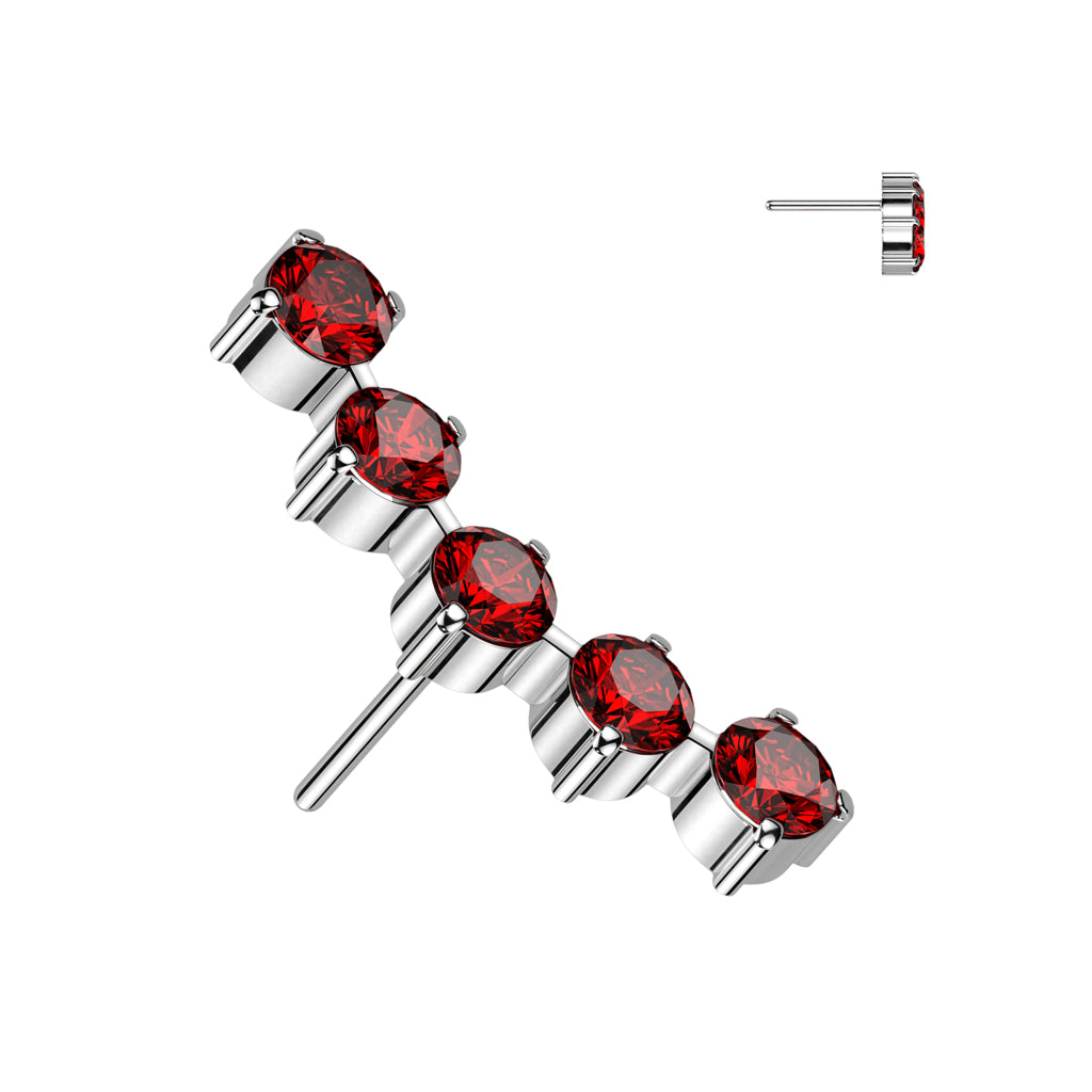 5 Round CZ Curved Top