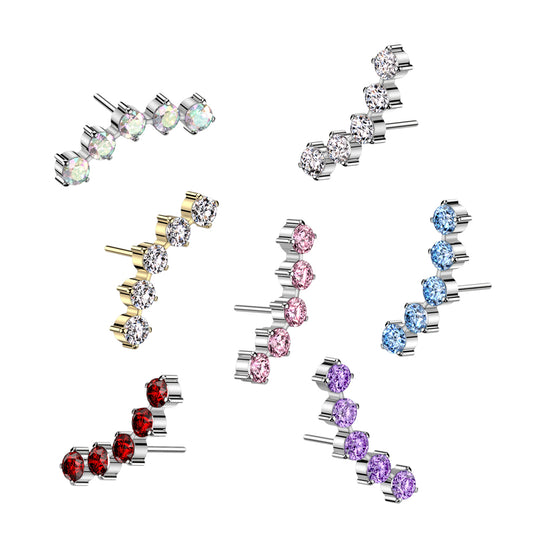 5 Round CZ Curved Top