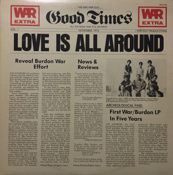 War Featuring Eric Burdon – Love Is All Around