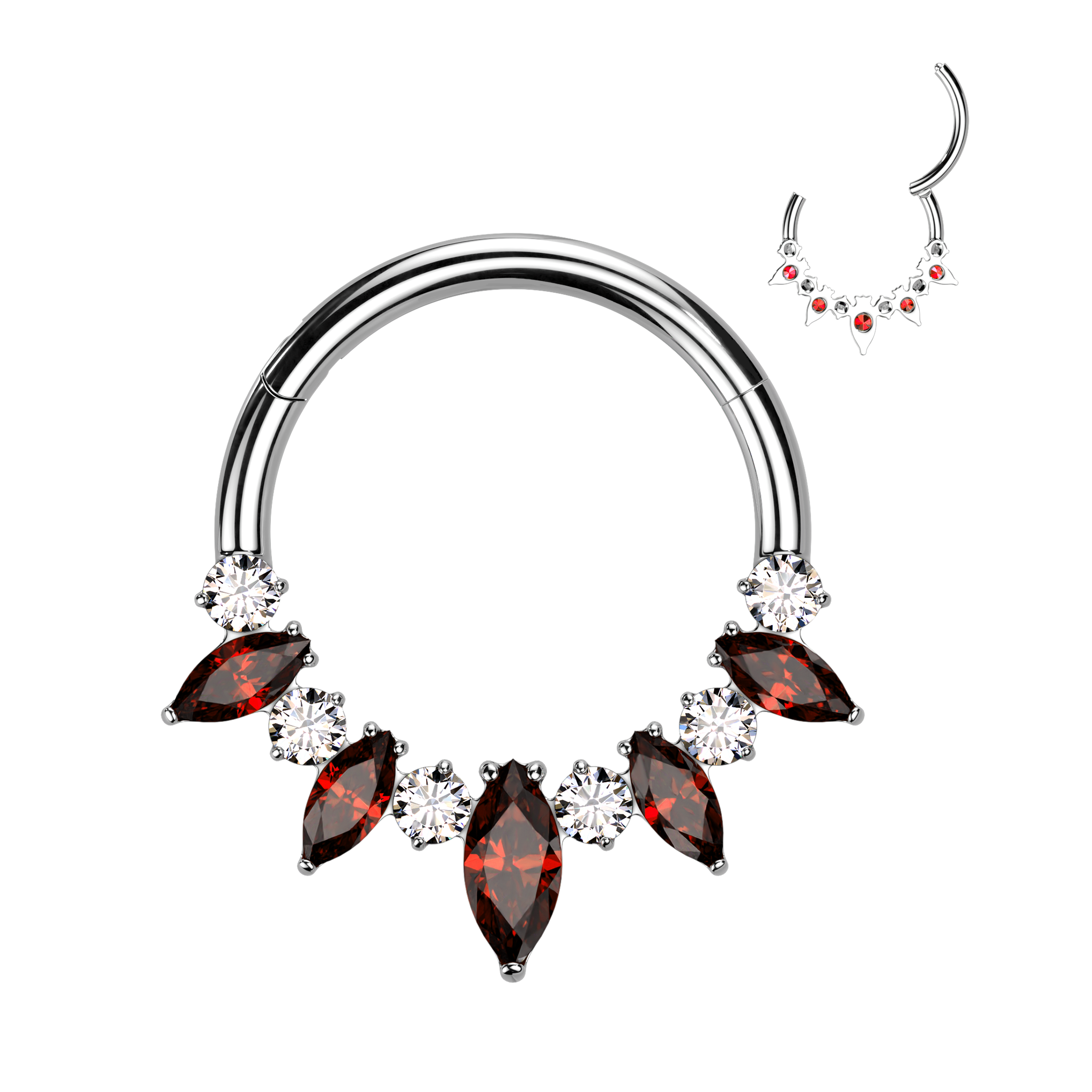 3 Marquise and 4 Round CZ