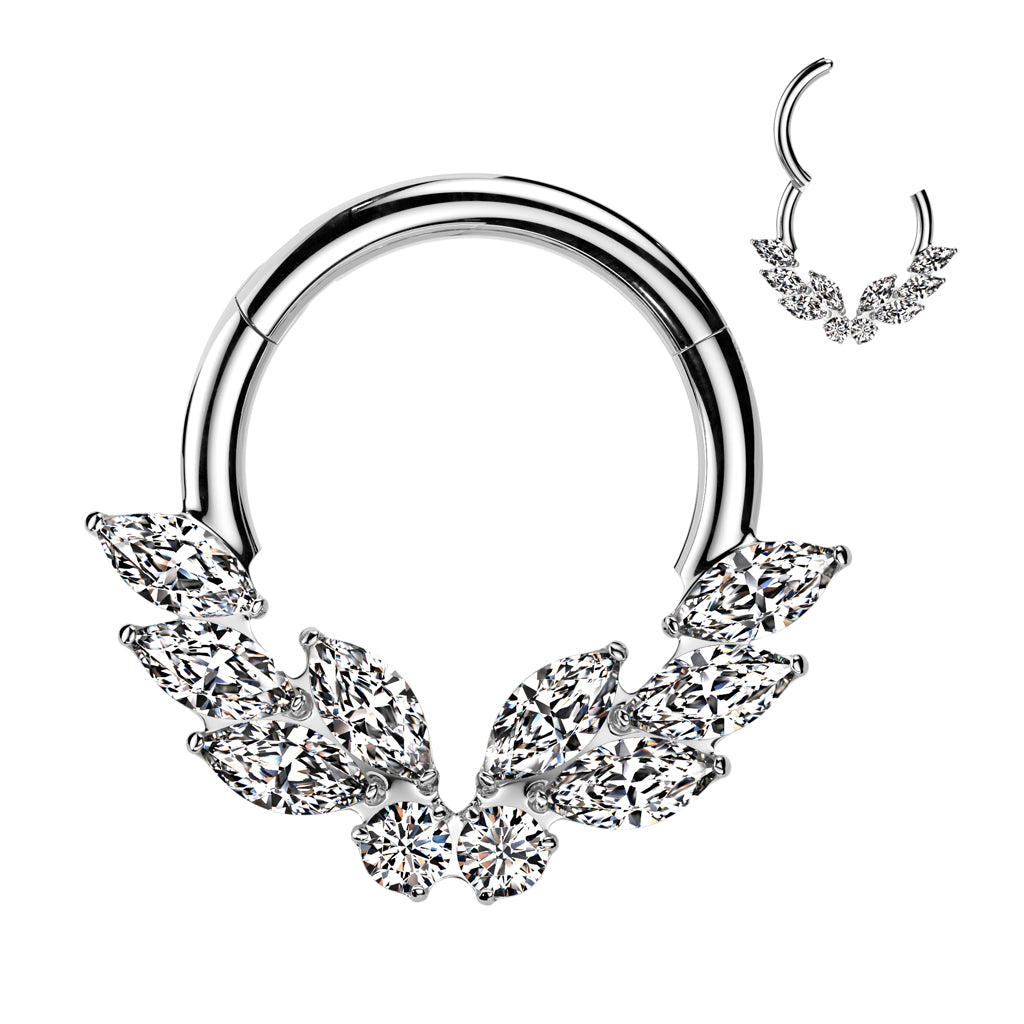 3 Marquise CZ on Each Side