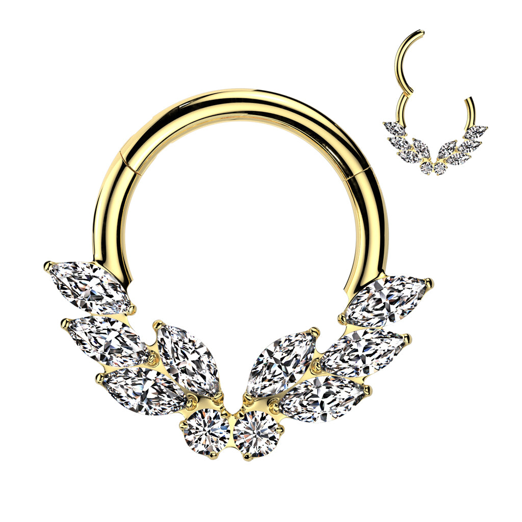 3 Marquise CZ on Each Side