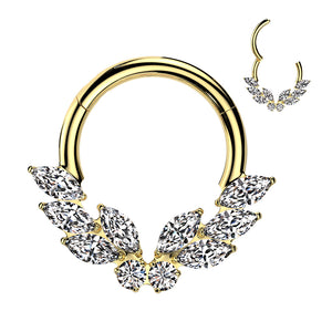 3 Marquise CZ on Each Side