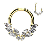 3 Marquise CZ on Each Side