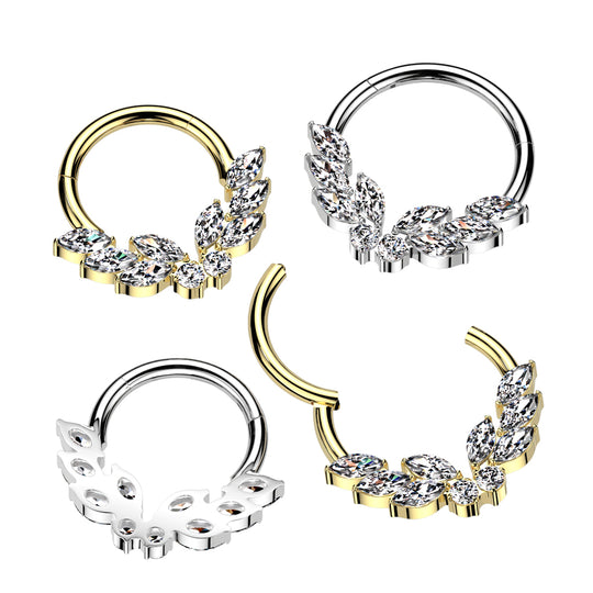 3 Marquise CZ on Each Side