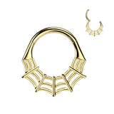 Spider Web Hinged Segment Hoop Ring titanium