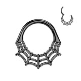 Spider Web Hinged Segment Hoop Ring titanium