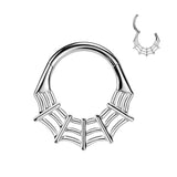 Spider Web Hinged Segment Hoop Ring titanium