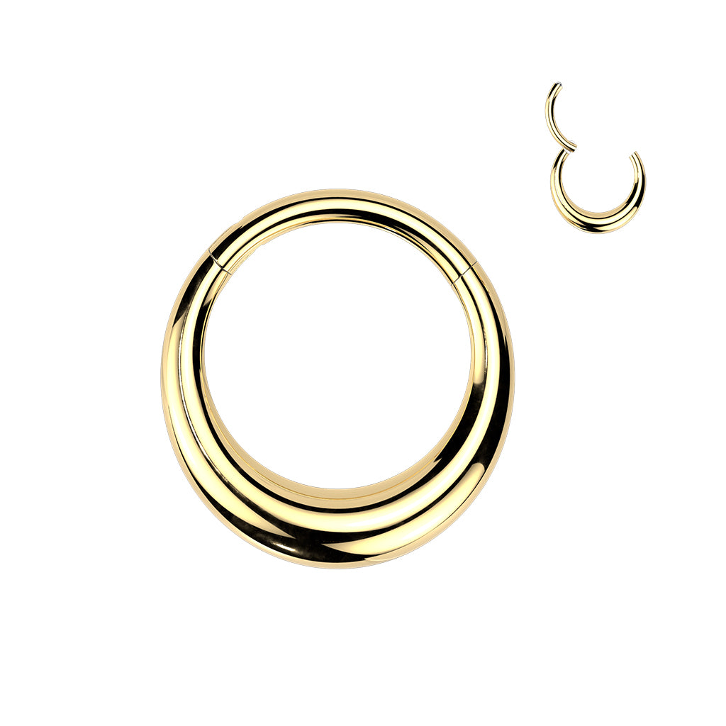 Titanium Wide Hollow Hinged Clicker Segment Hoop Ring