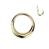 Titanium Wide Hollow Hinged Clicker Segment Hoop Ring