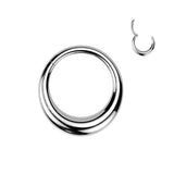 Titanium Wide Hollow Hinged Clicker Segment Hoop Ring