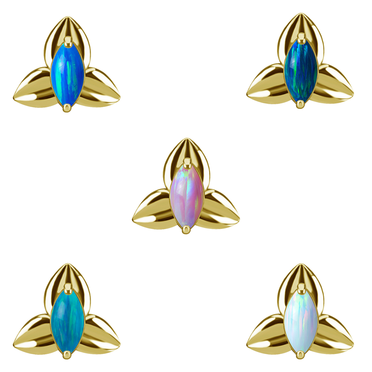 18K Gold CoCr Orchid Opal Threadless