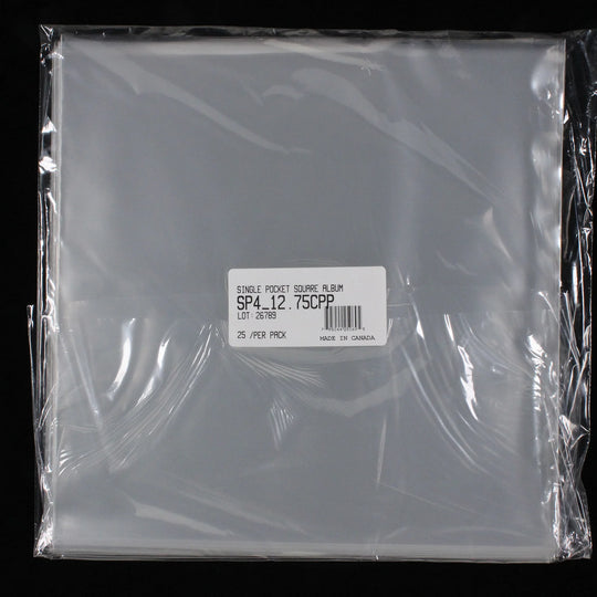 12" Single Pocket Outer Sleeves w/ No Flap - 4mil (25 pack)