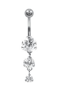 Navel banana with cubic zirconia