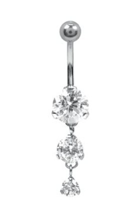 Navel banana with cubic zirconia
