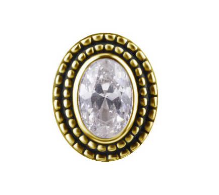 18k gold internal attachment with premium zirconia