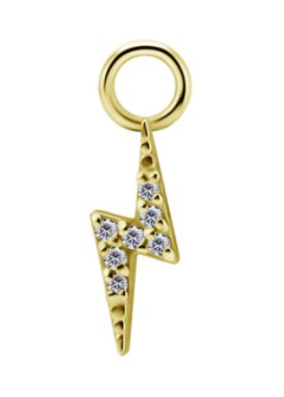 18k gold plated CoCr jewelled flash charm for clicker