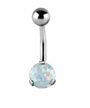 Navel banana with round synthetic opal