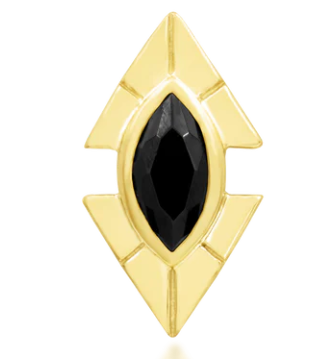 Sirena - Black CZ Yellow Gold