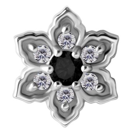 CoCr threadless jewelled flower attachment