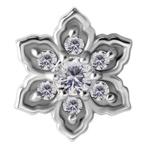 CoCr threadless jewelled flower attachment