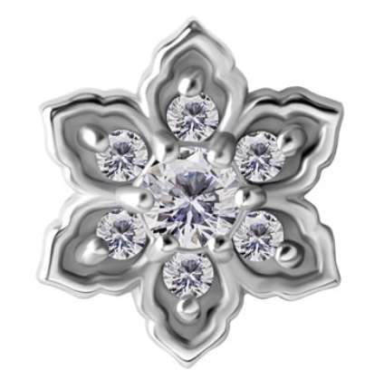 CoCr threadless jewelled flower attachment