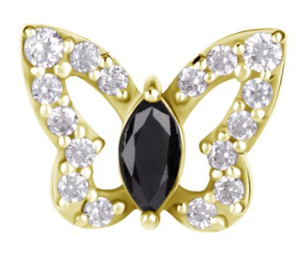 18k gold plated CoCr threadless butterfly attachment