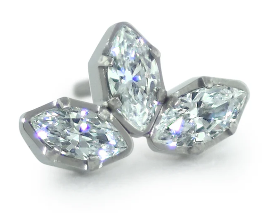 Titanium Marquise Cut Gem Fan Clusters - Monochrome