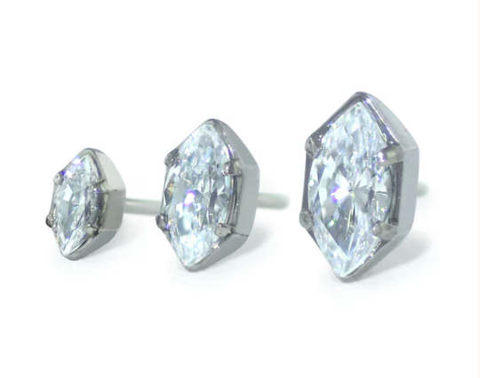 Titanium Marquise Cut Prong Set Gem