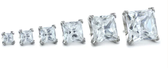 Titanium Princess Cut Prong Set Gem