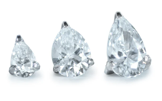 Titanium Pear Gem Ends