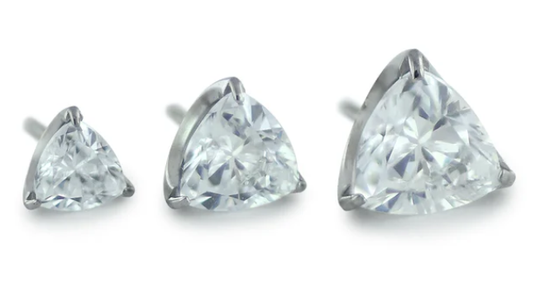 Titanium Trillion Cut Prong Set Gem