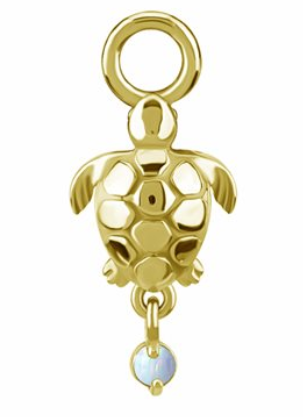 Sea Turtle with Opal Charm CoCr