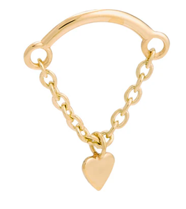 Hidden Helix Rolo Heart 14KT Yellow Gold