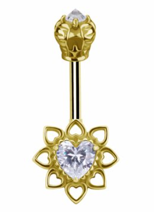 18k gold plated CoCr internal barbell for vertical helix
