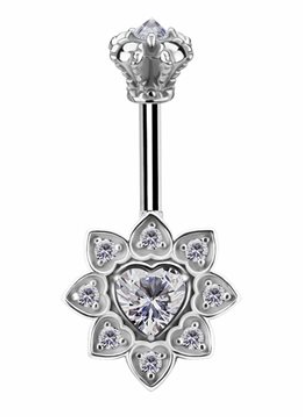 CoCr internal jewelled heart barbell for vertical helix