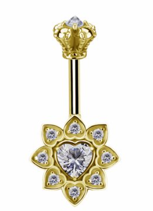 18k gold plated CoCr internal barbell for vertical helix