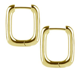 18k gold plated CoCr hoop earrings with square profile