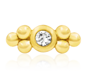 Bezel-Set CZ Double Tri-Bead