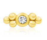 Bezel-Set CZ Double Tri-Bead
