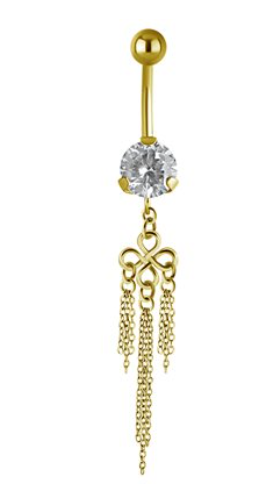 24k gold plated jewelled banana with chains dangle