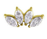 18k gold plated CoCr threadless attach. w. premium zirconia