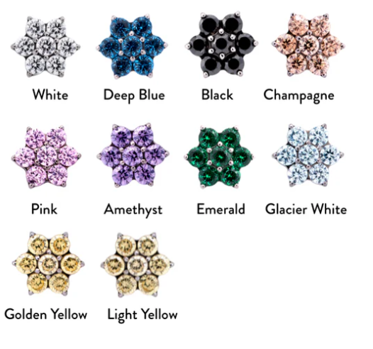 Junipurr Jewelry Titanium Flower Gem (6 petals)