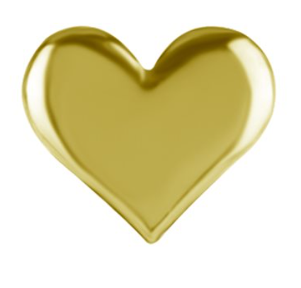 18K gold Threadless Heart attachment