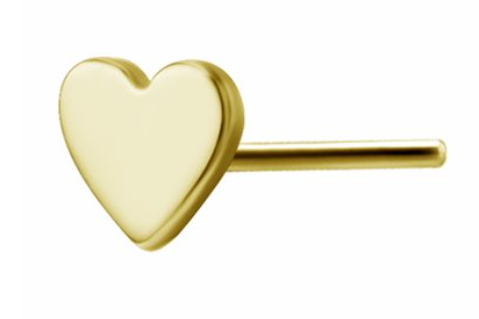 18K Gold threadless heart shape attahment