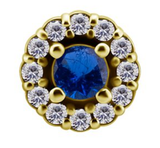 18k gold plated CoCr internal round att. set with nano gem