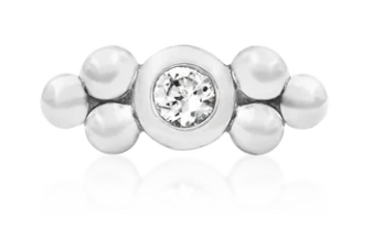 Bezel-Set CZ Double Tri-Bead
