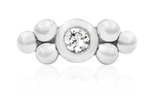 Bezel-Set CZ Double Tri-Bead