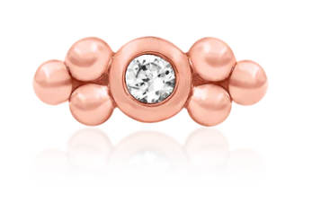 Bezel-Set CZ Double Tri-Bead