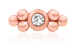 Bezel-Set CZ Double Tri-Bead